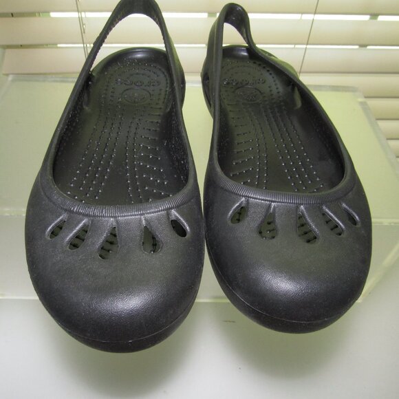 CROCS Slingback Black Ballet Flats – Women’s US 6 * Casual Minimalist Slip-On - Picture 5 of 7